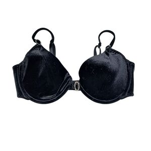 Secret Treasures Elegant Black Velvet Bling Whimsigoth Emo Underwire Bra 38C
